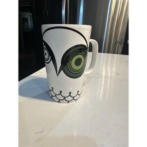 Starbucks 2014 Collectors Series Green Eyed Owl Tall Coffee Cup Mug 16 oz